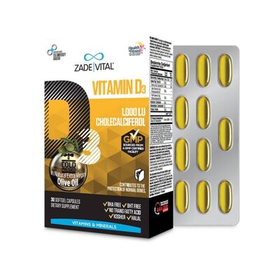 Zade Vital Vitamin D3 Blister 30 Capsules