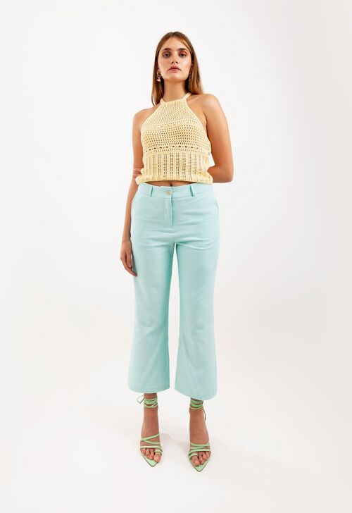 Pantalon de tailleur flare californien en coton bio