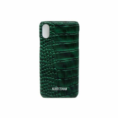 COVER CELLULARE IN PELLE VERDE IPHONE XS MAX