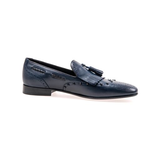 Leather shoes dark blue