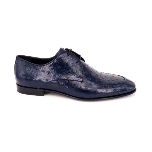 Leather shoes blue with dots texure