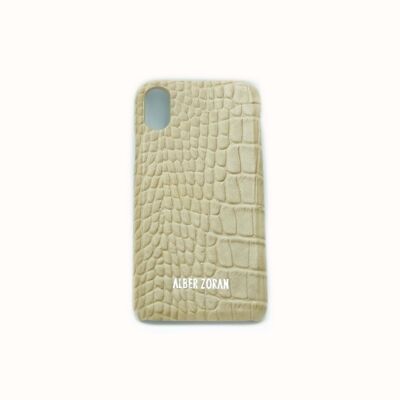 COVER CELLULARE IN PELLE IPHONE X IPHONE XS BEIGE