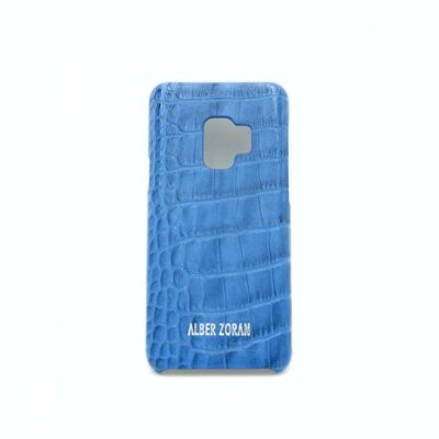 Leather cell cover samsung s9 light blue