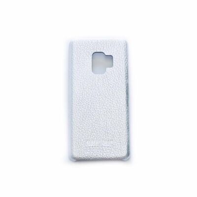 LEATHER CELL COVER SAMSUNG S9 SILVER