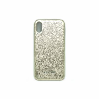 COQUE IPHONE XS MAX EN CUIR CELLULAIRE OR