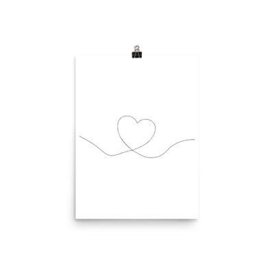 one line heart poster