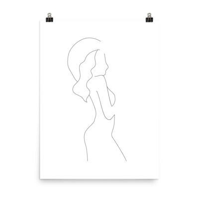 line art woman figure poster