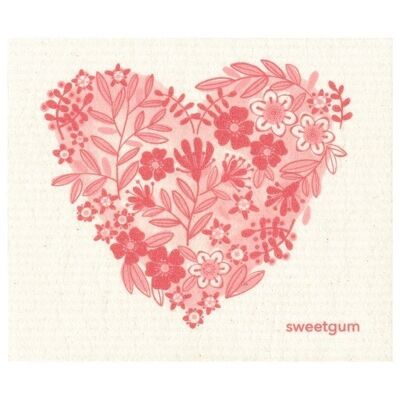 Dishcloth Floral Heart