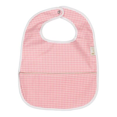 Bib with coated recovery pocket - Pink gingham