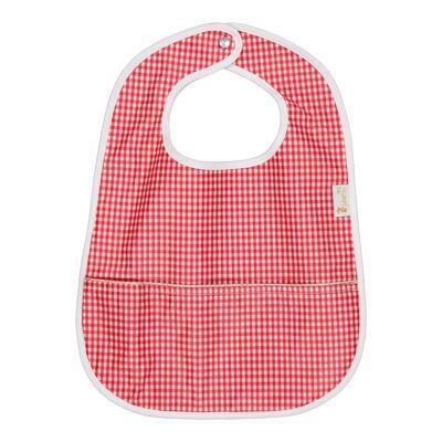 Bib with coated recovery pocket - Red gingham