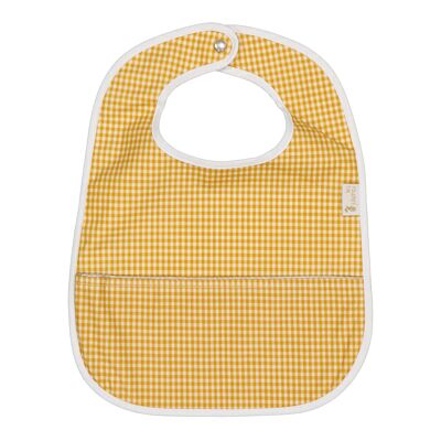 Bib with coated recovery pocket - Honey gingham