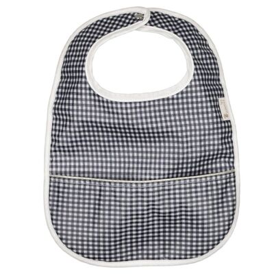 Bib with coated recovery pocket - Navy gingham