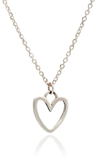 Collier avec pendentif empilable en forme de cœur pour femme/fille en argent sterling 1