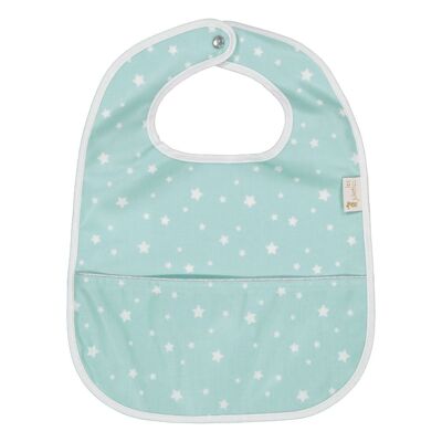 Bib with coated recovery pocket - Mint stars