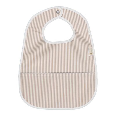 Bib with coated catch pocket - Sand stripes