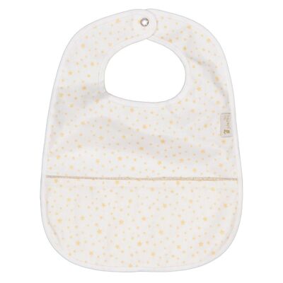 Bib with coated catch pocket - Golden stars