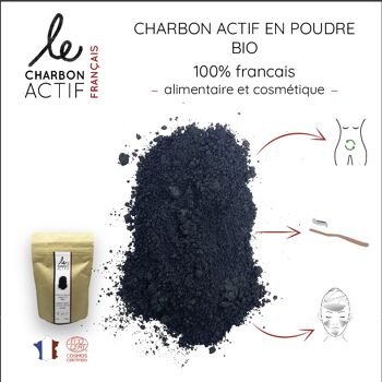 Charbon actif français bio en poudre VRAC 1kg 1