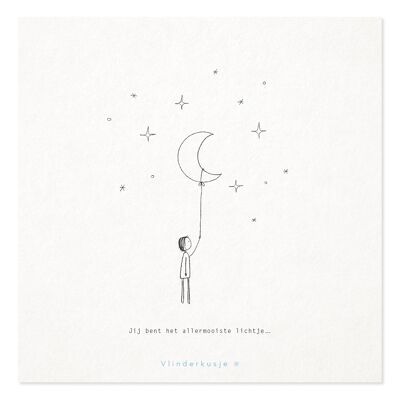 Carte affiche 'Moon Child Light' / 19 x 19 cm