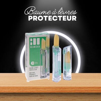 2 protective lip balms Aloe Vera, Vitamin E