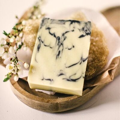 Cold saponified soap with hemp oil and activated carbon "Smoky"