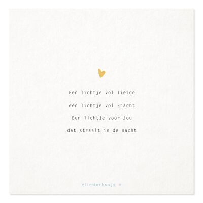 Cartel tarjeta 'Luz llena de amor' / 19 x 19 cm