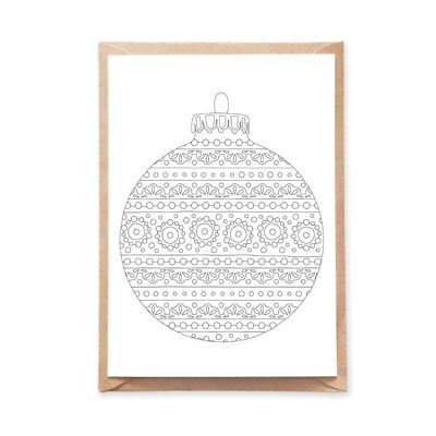 Round Ornament Coloring Postcard