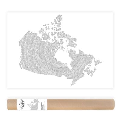Canada Coloring Map with Mandala Pattern