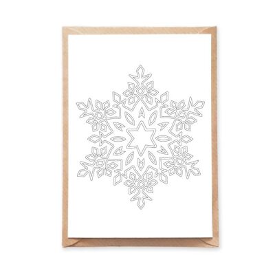 Snowflake Coloring Postcard