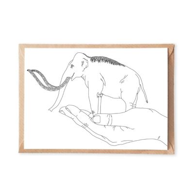 Mammoth Coloring Postcard
