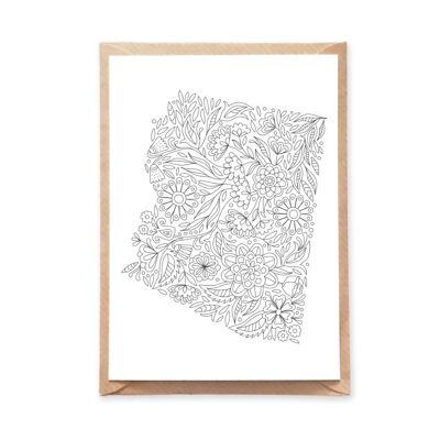 Floral Arizona Coloring Postcard