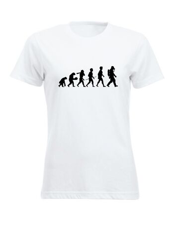 T-shirt Evolution of Man - Femme - Blanc 1