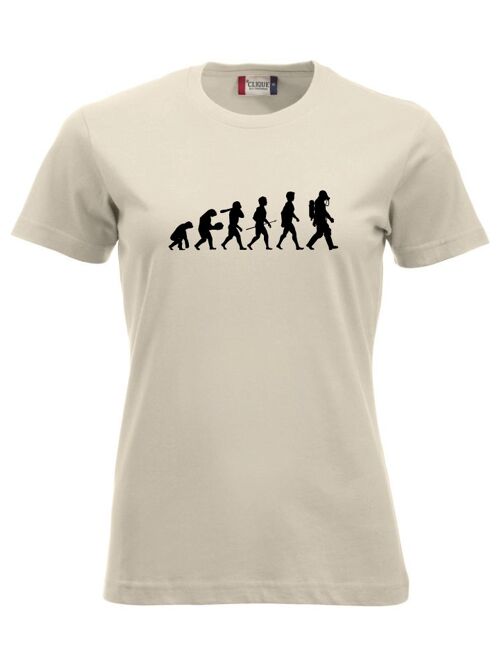 Evolution of Man T-shirt - Dames - Khaki