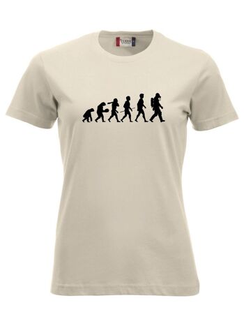 T-shirt Evolution of Man - Femme - Kaki 1