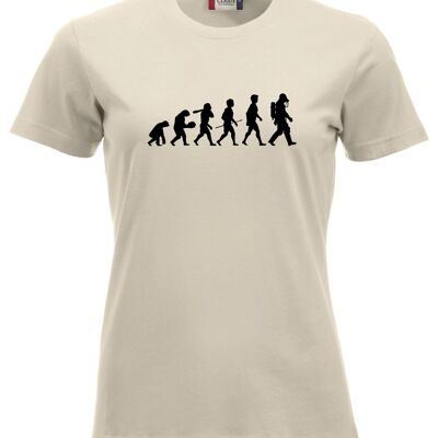 Evolution of Man T-shirt - Dames - Khaki