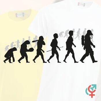 T-shirt Evolution of Man - Femme - Kaki 3
