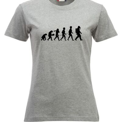 Evolution of Man T-shirt - Dames - Grijs