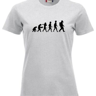 T-shirt Evolution of Man - Femme - Cendre
