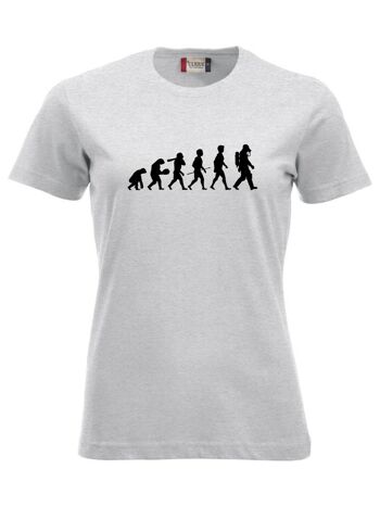 T-shirt Evolution of Man - Femme - Cendre 1