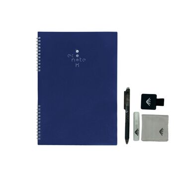 Cahier Réutilisable econotes™ A4 - Bleu - Kit accessoires inclus 6