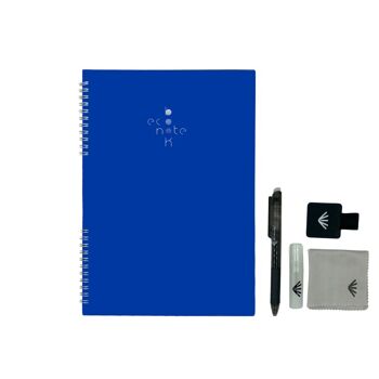 Cahier Réutilisable econotes™ A4 - Bleu - Kit accessoires inclus 8