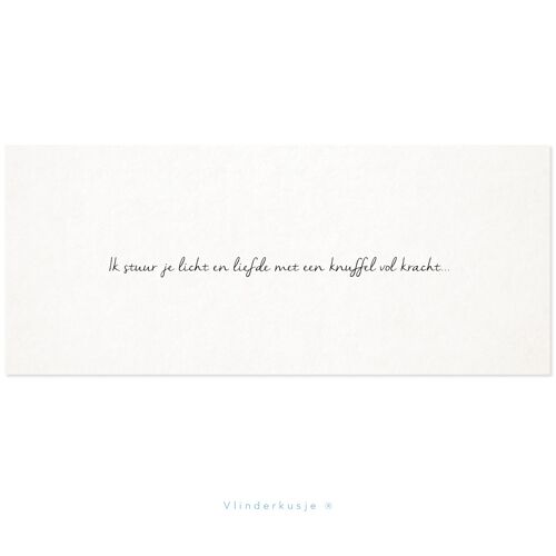 Ansichtkaart 'Licht & liefde' / 19 x 8 cm