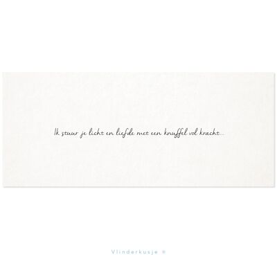 Ansichtkaart 'Licht & liefde' / 19 x 8 cm