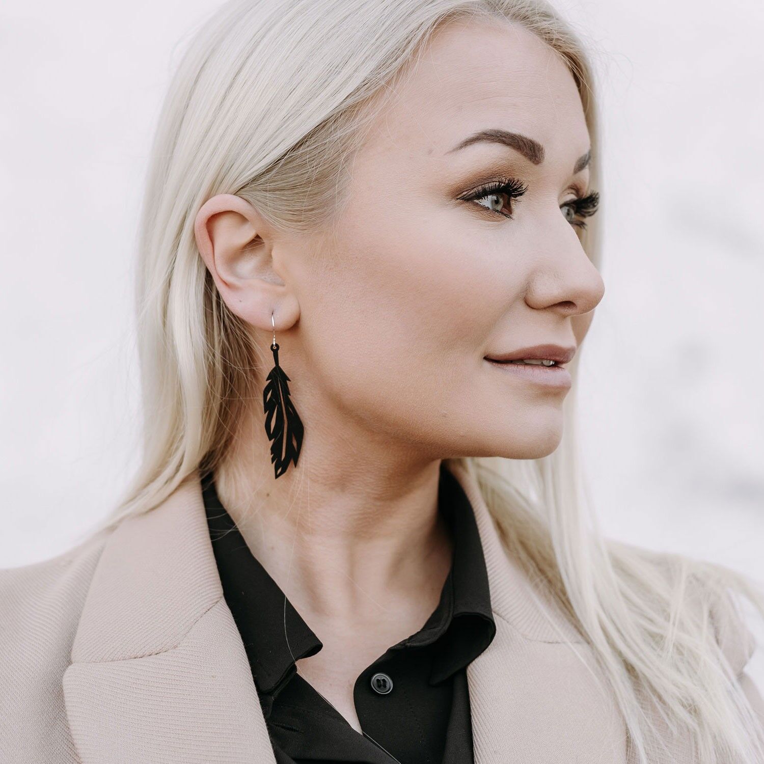 Federohrringe - Schwarz