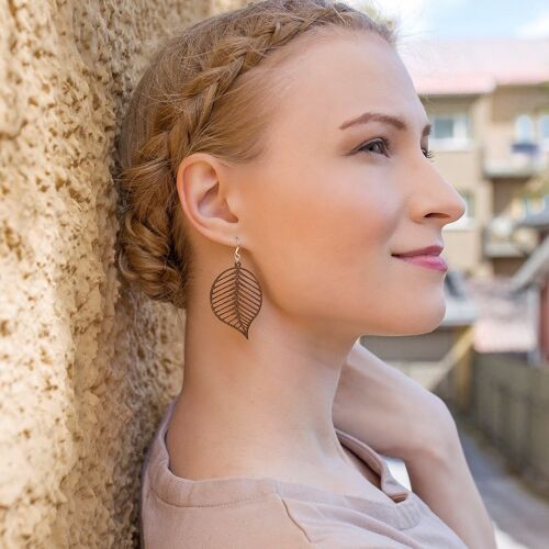 Alisar Wooden Earrings - Dark