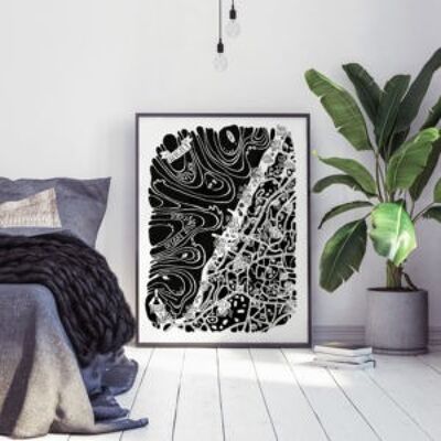 POSTER mapa de la ciudad - ANGLET - mapa de la ciudad Póster de viaje