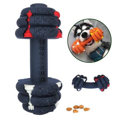 Dumbbell (Round) Enrichment Treat Dispenser Dog Toy - Large - Blue