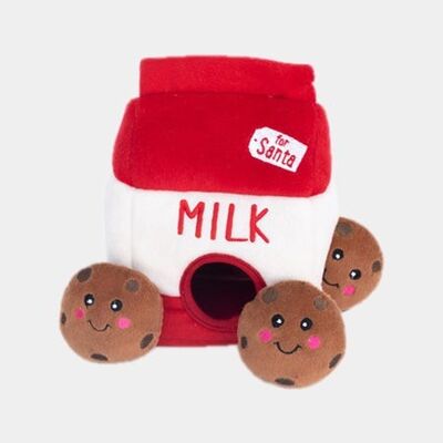 Jouet pour chien - Holiday Zippy Burrow Milk and Cookies - Zippy Paws
