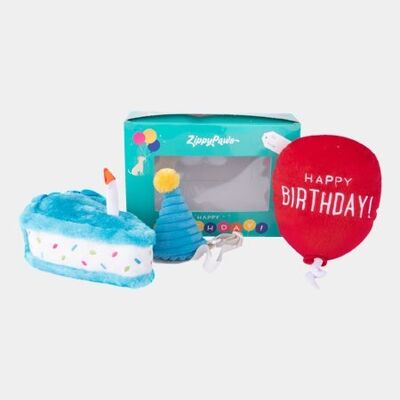 Juguete para perros - Caja de cumpleaños para cachorros azul - Zippy Paws