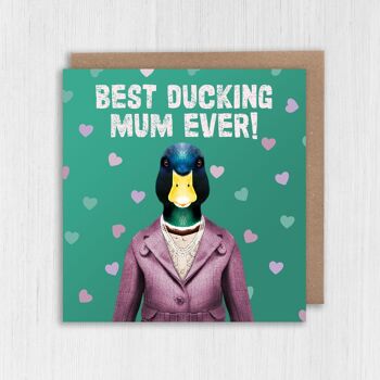 Anniversaire de canard, carte de fête des mères : Meilleure maman ou maman esquive de tous les temps ! (Animalyseur) 2