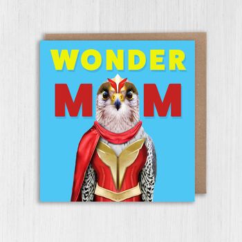 Faucon fête des mères, carte d'anniversaire : Wonder Mum (Animalyser) 2